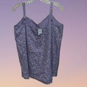 New GAP Maternity Purple Flora Blouse Top l Camisole Size L